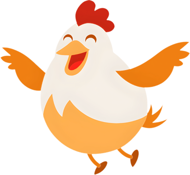 Whimsical Chicken Clipart, Colorful and Playful Bird Design. . png