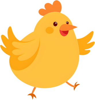 Charming Cartoon Chicken Clipart, Playful Farmyard Bird Design. . png