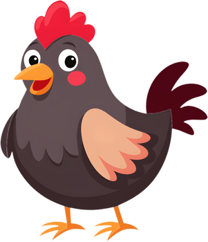 Funny Chicken Clipart for Kids, Colorful and Cheerful Design. . png