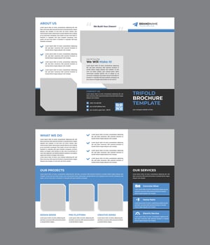 Construction trifold brochure template design,Real estate brochure design vector