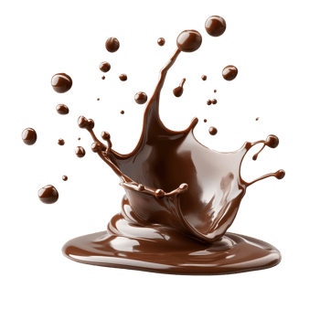 Chocolate splash isolated on transparent background. png