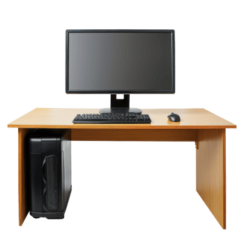 Computer Table front view full length isolate on transparency background png