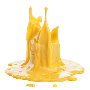 melted cheese front view full length isolate on transparency background png