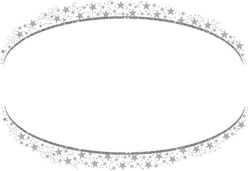 White Silver Circle Frame And Stars Around It png