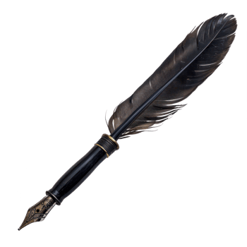 black quill pen isolate on transparency background png