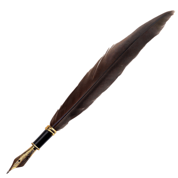 floated quill pen isolate on transparency background png