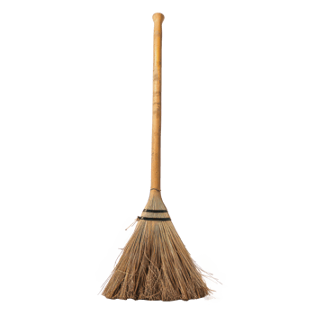 Broom front view full length isolate on transparency background png