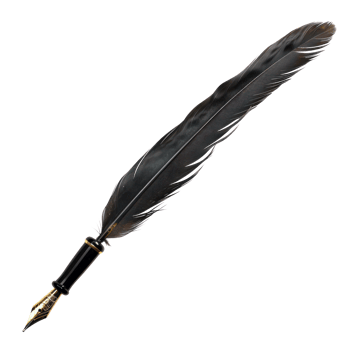 black quill pen isolate on transparency background png
