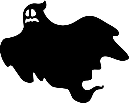 Spooky Halloween Ghost Black Silhouettes. Hand Drawn Illustration vector