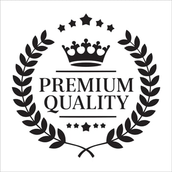 Premium quality guaranteed black logo design vector