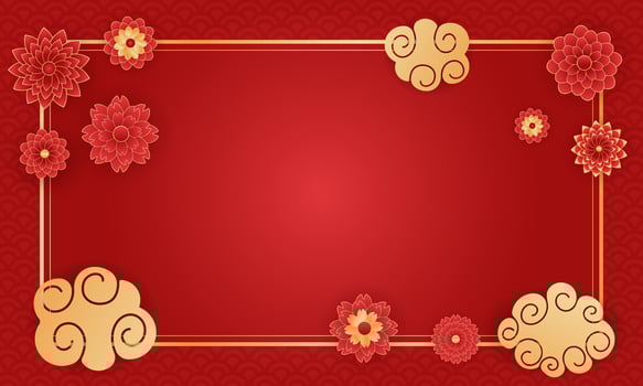 chinese new year blank bright template, asian greeting card vector