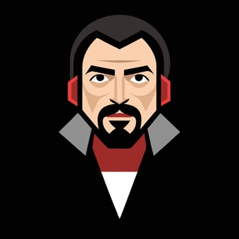 A man with a beard and red tie vector