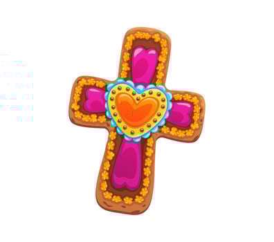 Hispanic day of dead celebration cross cookie vector