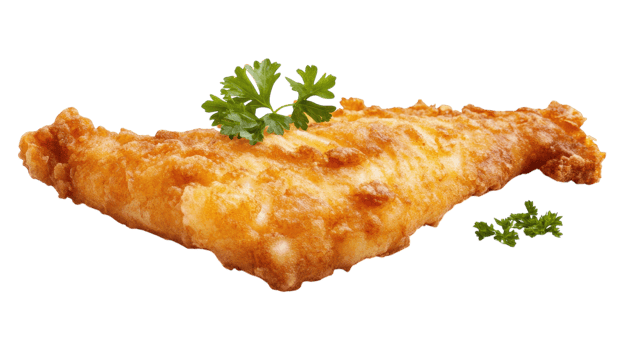 A piece of fish with parsley on it png
