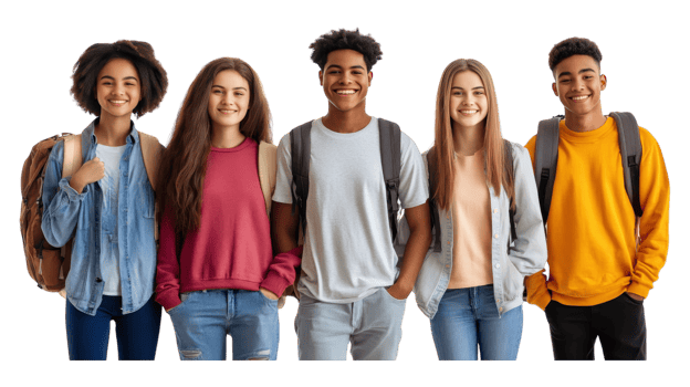 A group of young people standing together png