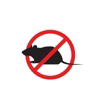 Warning sign no rats. Sign rats prohibition isolated on white background. vector