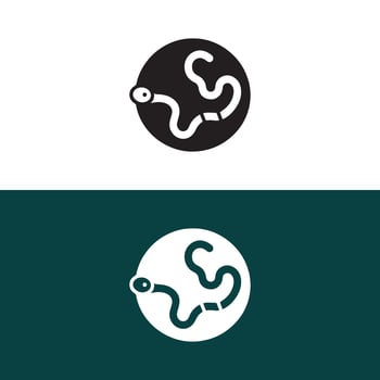 Minimalist worm logo . Simple worm icon. vector
