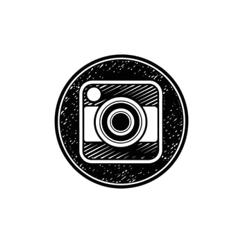 A black and white photo of a camera vector