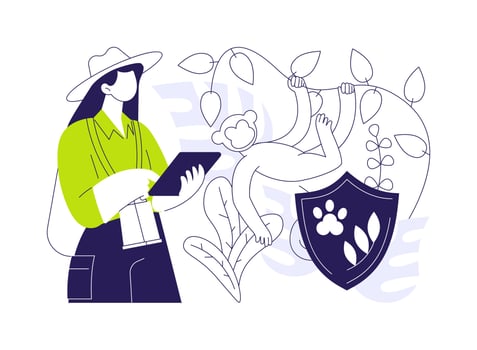 Biodiversity protection abstract concept illustration. vector