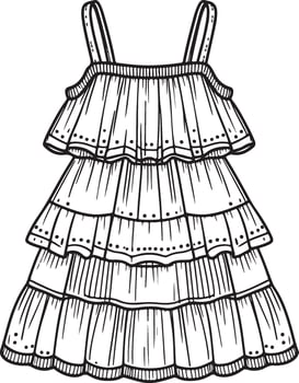 woman sleeveless strappy summer dress with drawstring fashion vector