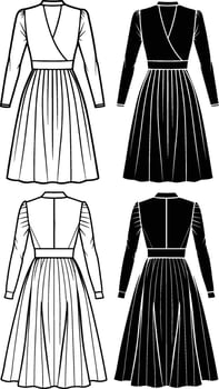 dress drawing fashion illustration vector