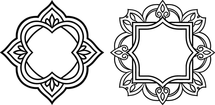 Two ornate frames with a border and a border vector