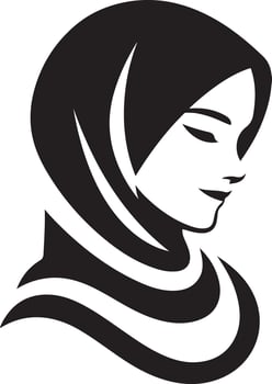 Muslim woman in hijab fashion silhouette Woman vector