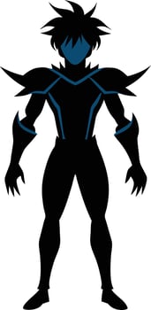 Young man anime style character illustration design. vector