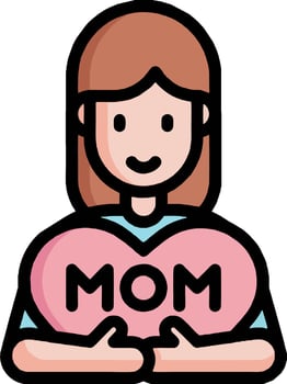 A woman holding a heart shaped mom vector