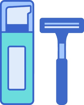 A razor and a bottle of shaving cream vector