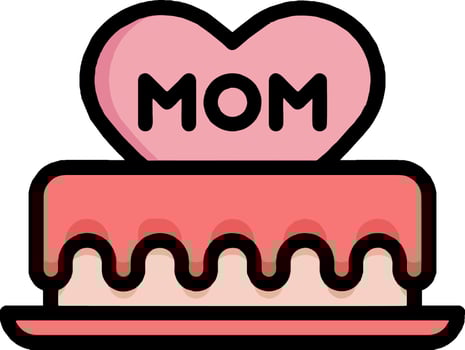 A cake with the word mom on it vector