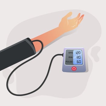 Hand measuring blood pressure design illustration vector