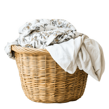 Laundry Basket Filled with Fresh Clothes transparent background png
