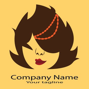 Woman face abstract logo for business company. vector