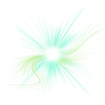 A green and blue star with a bright light png