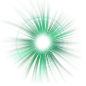 Glow isolated green light explosion effect png
