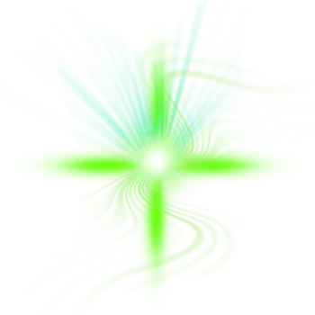 A green and blue cross with a wave pattern png