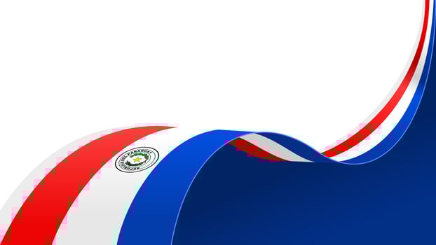 waving paraguay flag ribbon background with copy space for text. paraguay national day vector