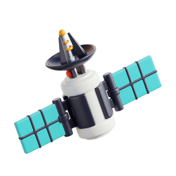3D Space Satellite Exploration And Communication Module png
