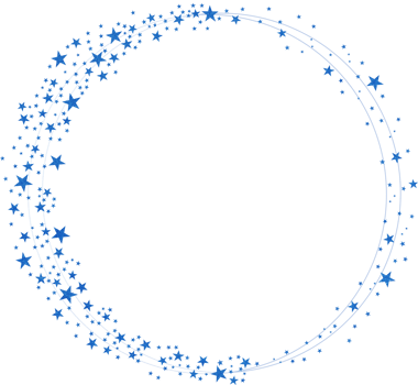 Beautiful Blue Circle Frame With Glittering Blue Stars png