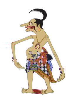 Wayang puppet, petruk image illustration style. Traditional javanesse performance art. vector