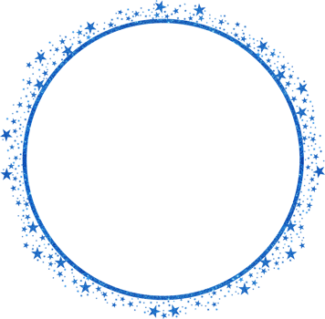 Blue Circle Frame With Glittering Blue Stars png