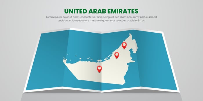 uae map travel with pin tag location design Illustration vector