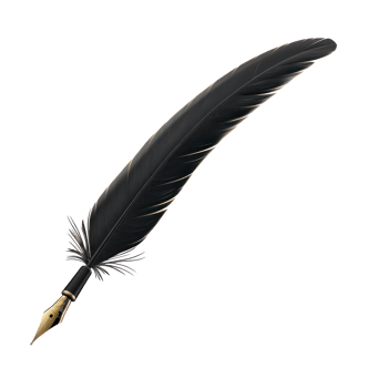black quill pen isolate on transparency background png