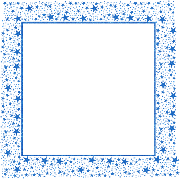 Blue Rectangle Frame With Blue Glitter Stars png