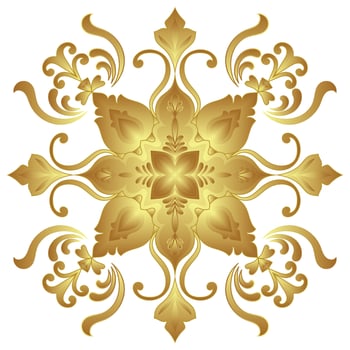 golden vintage flowers Elegant mandala flower for decoration. Graphic elements vector