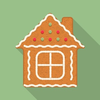Gingerbread house, traditional Christmas cookie vector