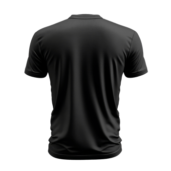 Back view of black plain t-shirt mockup png
