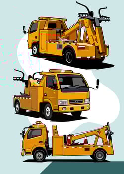TOW TRUCK TEMPLATE BACKGROUND FLYER ICON ILLUSTRATION DESIGN vector