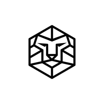 Lion logo symbol with simple line vector